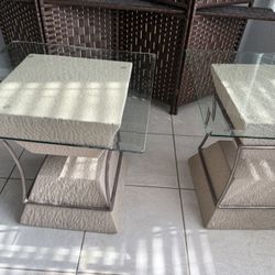 Glass End Table Set Of Two