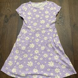 Girls Purple Flower Dress Size 7/8 By Wonder Nation #3