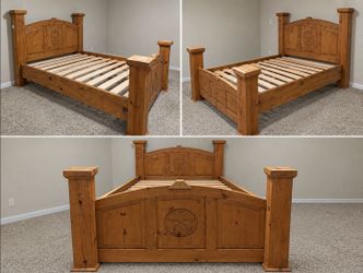 Rustic mill queen size bed frame star limited edition