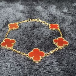 18k Gold Plated 4 Leaf Clover Bracelet 