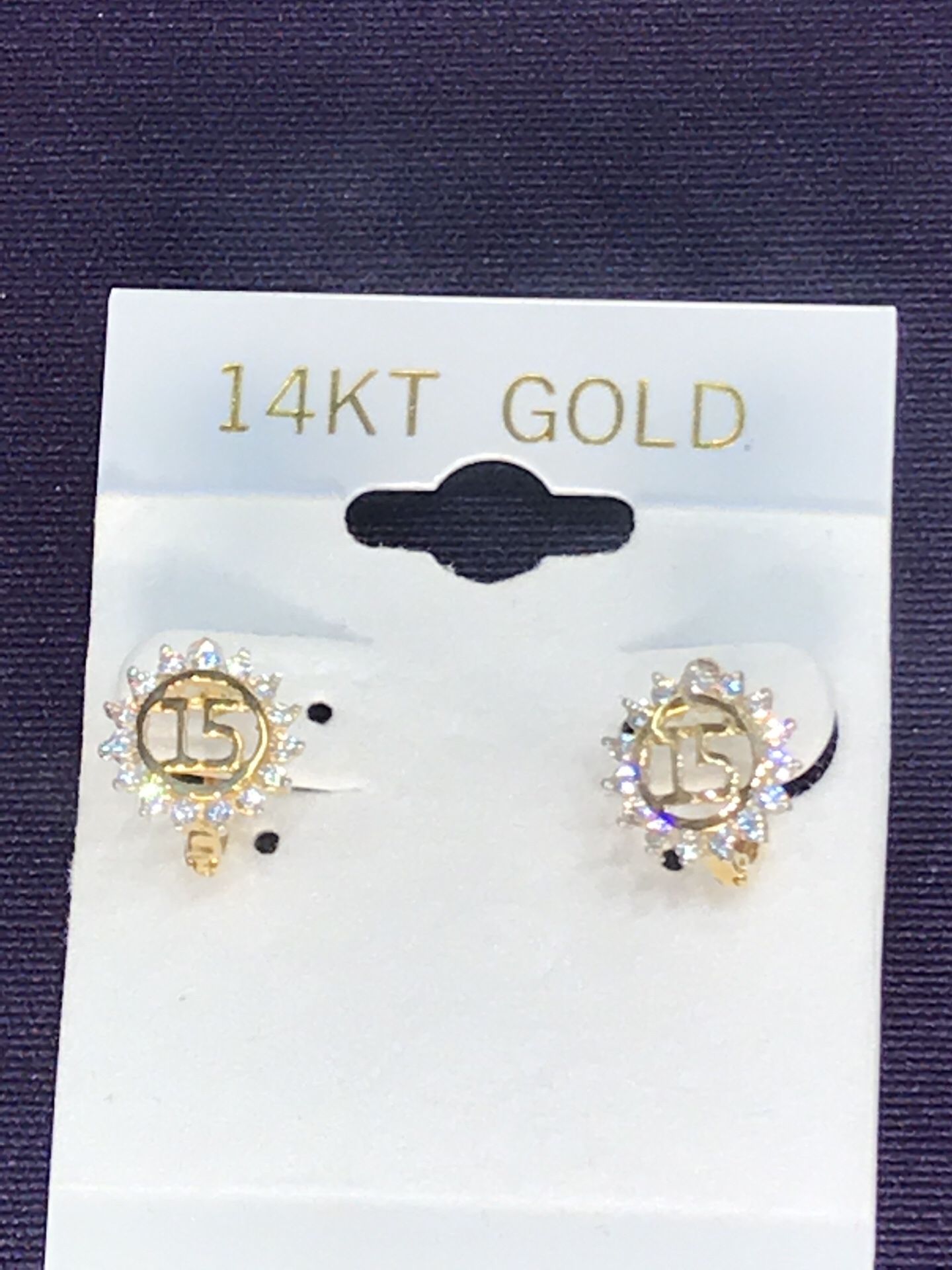 14k aretes para quinceañera