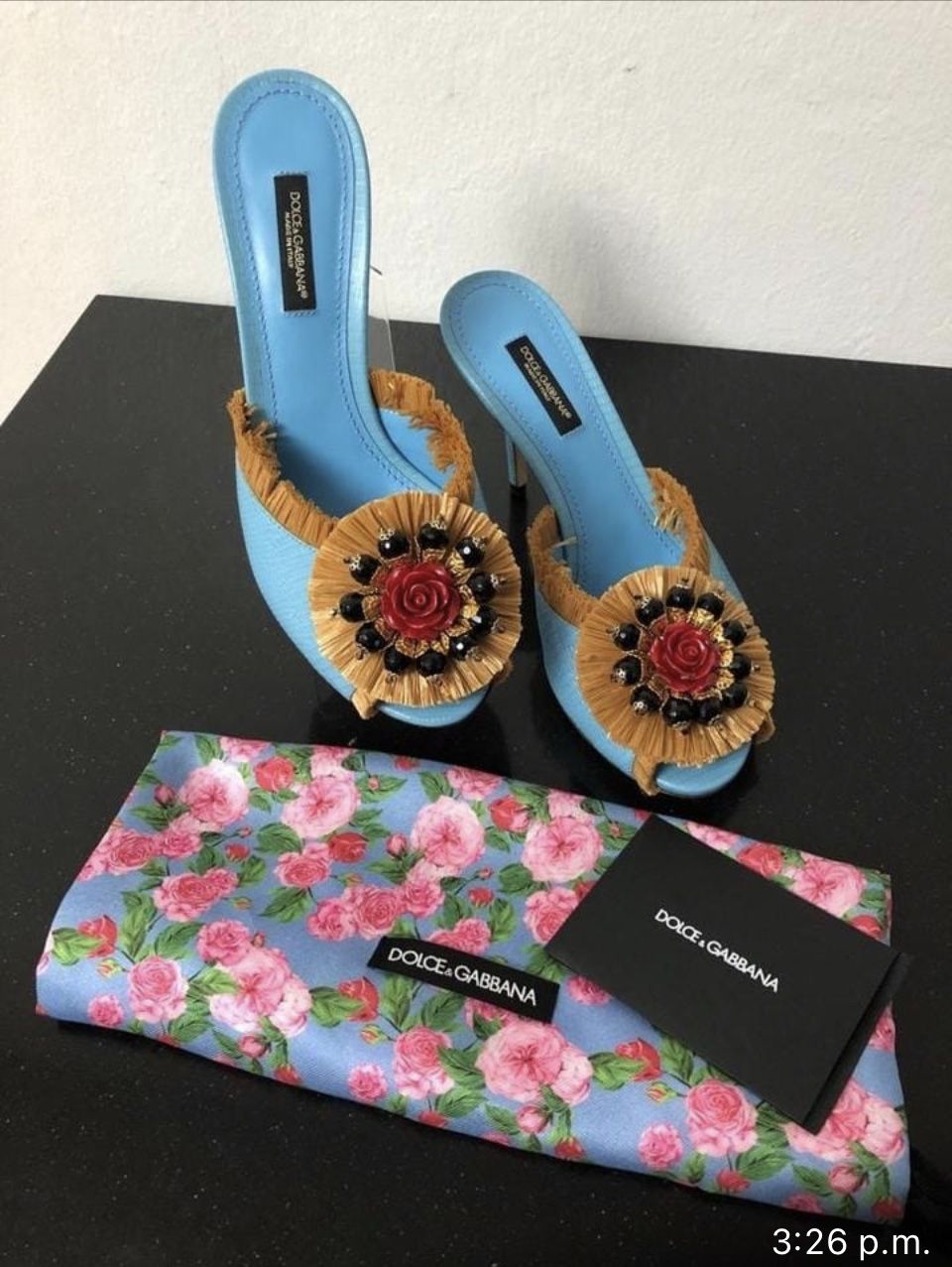 Authentic Dolce gabbana Blue Leather Fringe Pumps