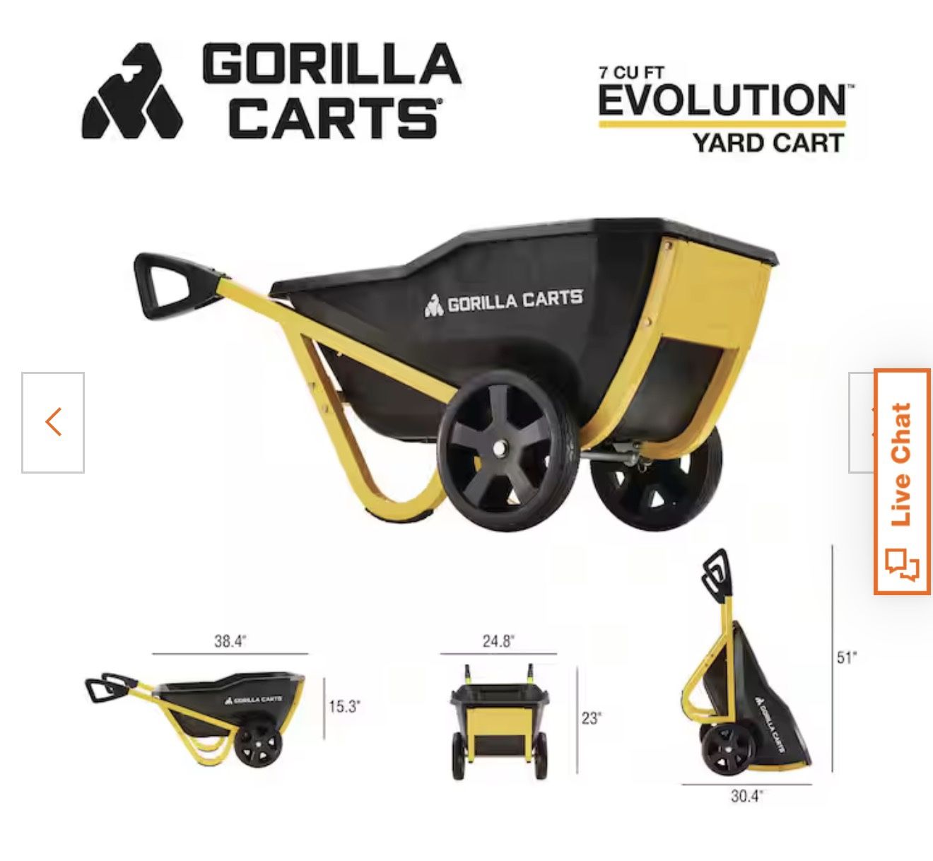 Gorilla Cart Evolution Yard Cart 7 Cu Ft