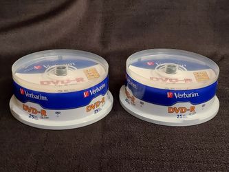 Set of 2-25pk Verbatim DVD-R 4.7GB 16x Speed