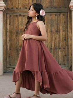 Girls Maxi Dress with Lace Detail