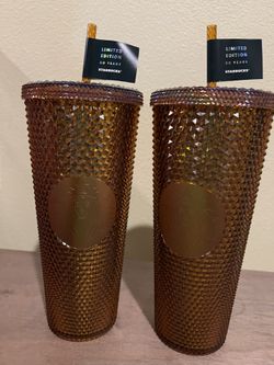 Starbucks Venti Honeycomb Gold Studded new