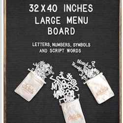 HUGE Black Felt Menu Letter Board