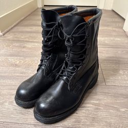 Vibram Black Combat Boots Steel toe Great Condition size 11N