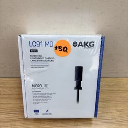AKG BLACK LC81 MD REFERENCE LIGHTWEIGHT CARDIOID LAVALIER MICROPHONE 