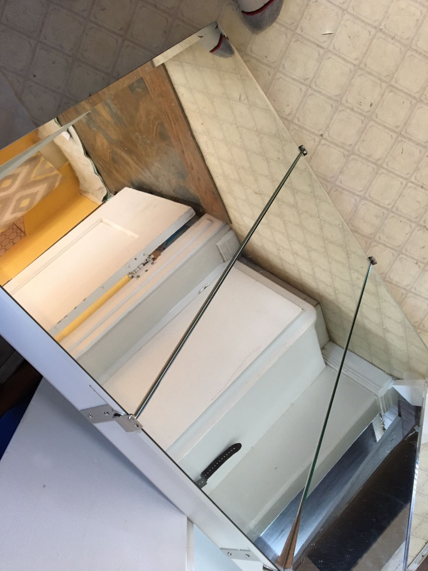 Glass In Wall cabinet 28 x 36 x 18 three glass doors