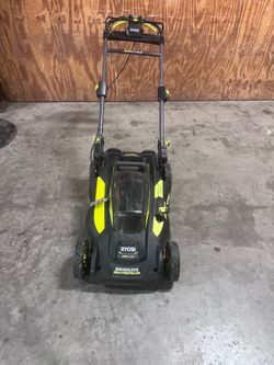 Ryobi 40 v self propelled lawnmower only $75 no battery or bag runs good. Bring a battery to test. Location below  31705 Wesley Chapel blvd Fl 33543 S