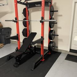 Vesta Fitness HR1000 | Adjustable Bench | 230lb Bumpers Olympic Weight | 7ft Olympic Barbell | Fitness | Gym Equipment | FREE DELIVERY 🚚 