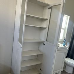 Tall White Cabinet w/ Shelves 