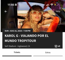 Karol G AUGUST 16 Sunday Floor Seats