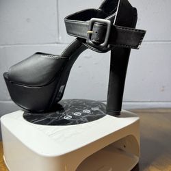 Black Platform Block Heel Sandals