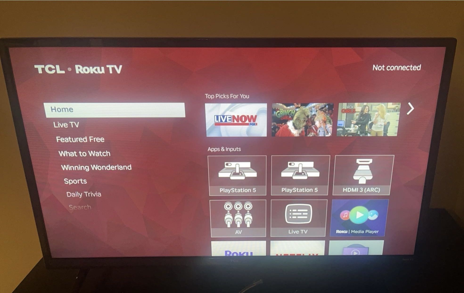Roku TCL 40” TV