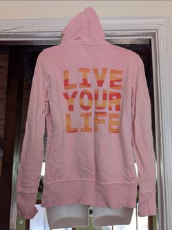 Vintage Old Navy "Live Your Life" Zip Up Sweatshirt Size M