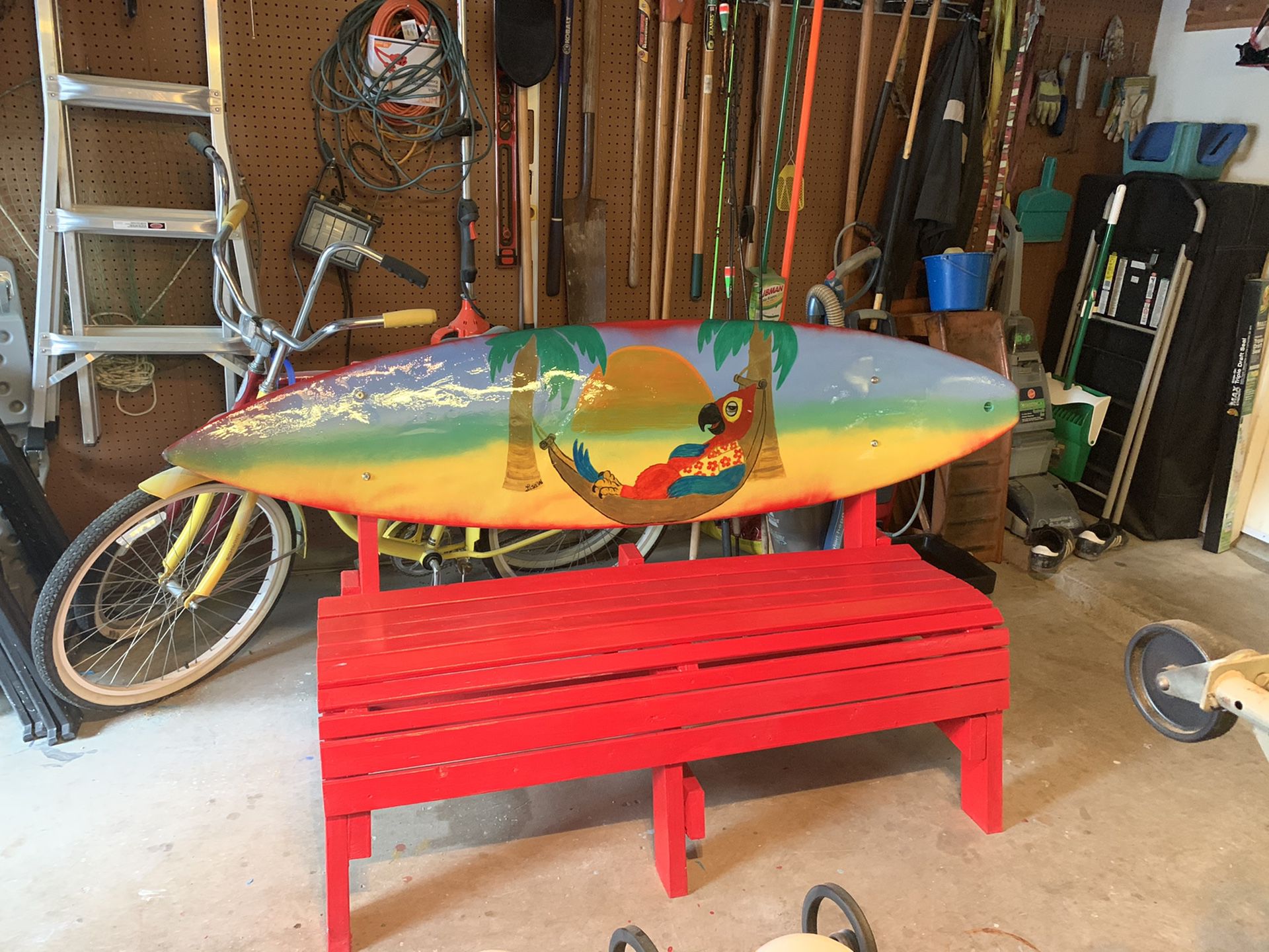 Surfboard bench