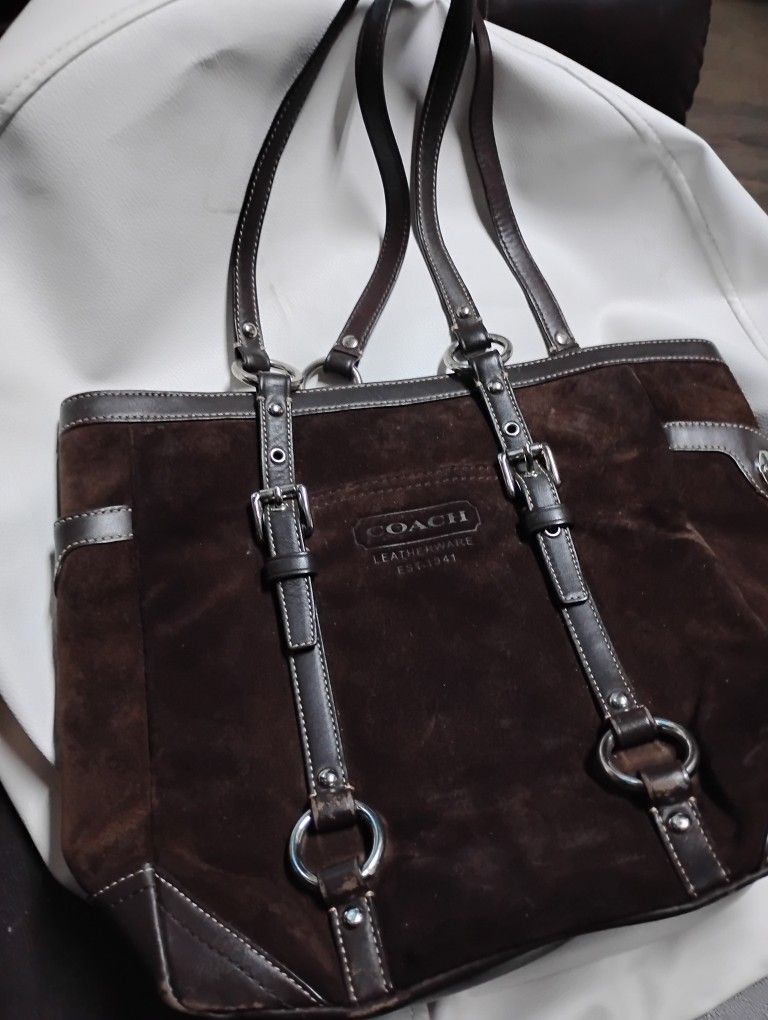 COACH SUEDE TOTE