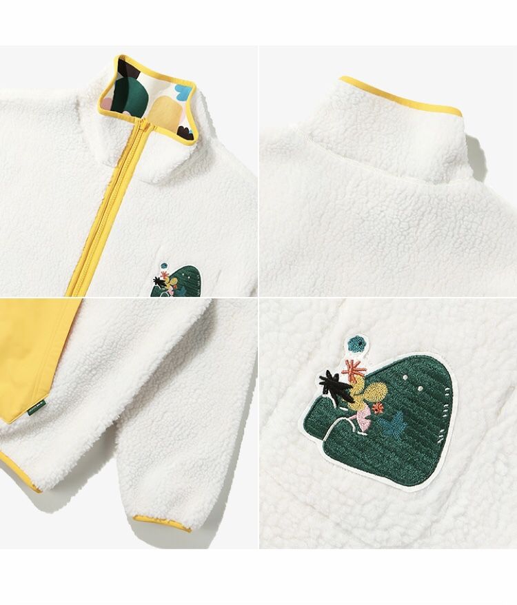 BTS 방탄소년단 - IN THE SOOP REVERSIBLE FLEECE JACKET (ivory) for 