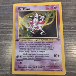 1 x MP! Mr. Mime - 6/64 - Holo Rare ~ Jungle - 1st Edition - WOTC Pokemon Card 