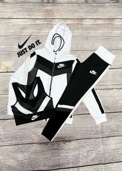 NIKE 3 Piece White Suits Female (Stretchable) (S/M) & (L/XL)