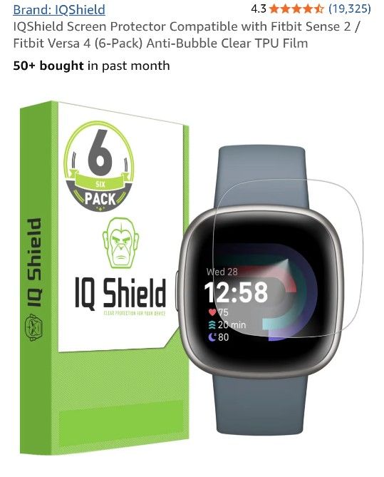 IQShield Screen Protector: Fitbit Sense/Versa 4