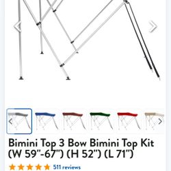 Bimini Top Boat Cover 