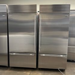 SUB ZERO 72” WIDE BUILT IN BOTTOM FREEZERS SET IN STAINLESS STEEL 