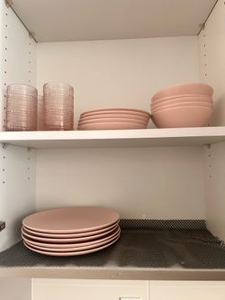 Pink Plates bowls cups ikea