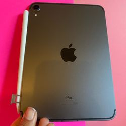 Apple Ipad Mini 6th Generation (2021/ 8.3” Liquid Retina ) 64GB WiFi + cellular (5G Unlocked) with pen, case & Accessories (256GB $569) 