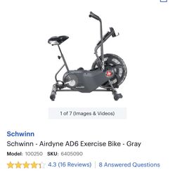 Really Good Condition, Schwinn - Airdyne AD6 Exercise Bike - Gray