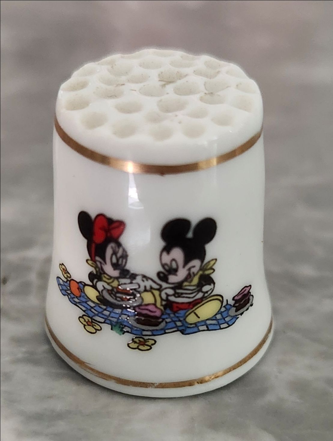 Disney Thimble Mickey Minnie Mouse The First Disney Character collection Porcelain