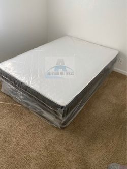 NEW FULL SIZE 54x75” MATTRESS AND BOX SPRING-2pcs