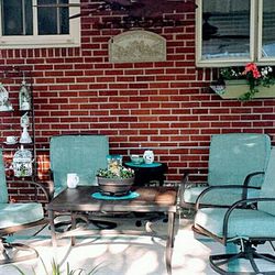 4 Patio Swivel Chairs With Cushions And Weather Covers