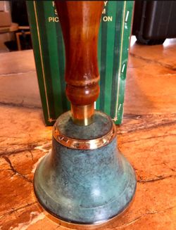 HAND MADE BRASS SCHOOL BELL, NEW IN BOX! 