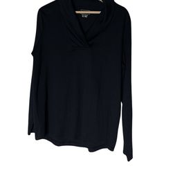 L.L.Bean Pullover, Women's Long-Sleeve Shawl Collar Black Size XL Petite, Cotton