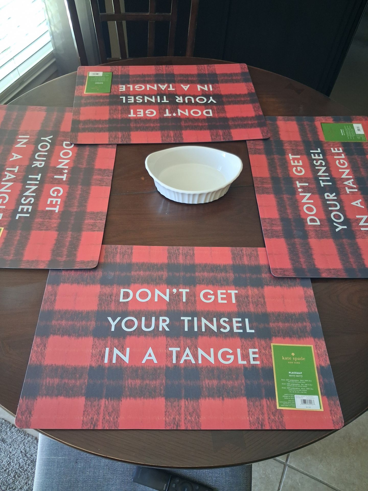 Kate spade christmas placemats-lot of 4