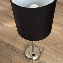 Silver Lamp + Black Shade 
