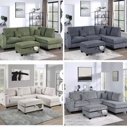Sectional with ottoman set