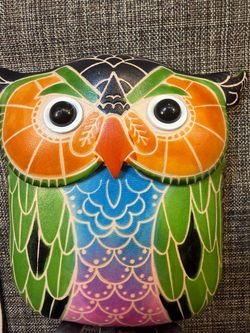 New Rustic Boho Tooled Leather Owl Wristlet/Coin Purse 5” x 5.5” with 5” Strap