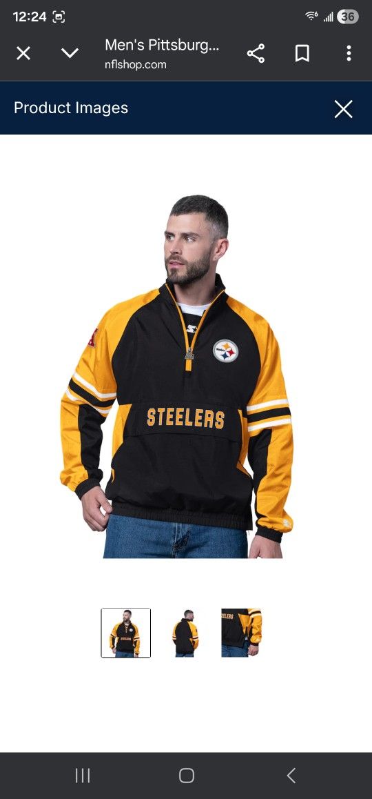 Steelers 1/2 Zipped Starter Jacket
