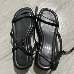 Sandel Wedge Black Shoes 