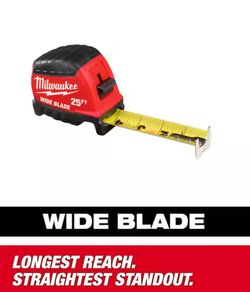 Milwaukee 25 ft. Wide Blade Tape Measure With 18 ft. Reach-Model # 48-22-1225