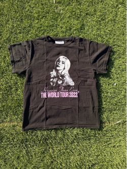 Official Billie Eilish Happier Than Ever World Tour 2022 Graphic Band T-Shirt Black Size Small
