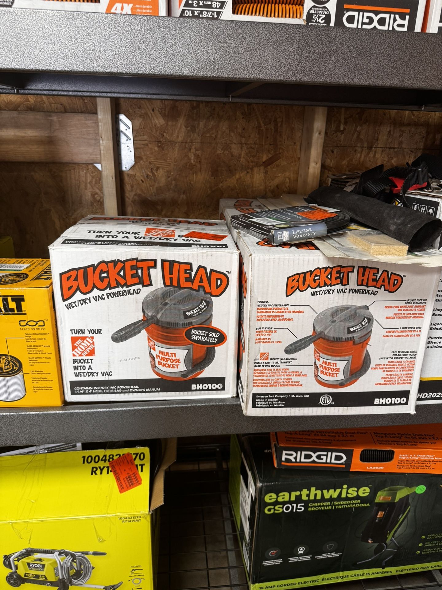 Bucket Head 5 Gallon 1.75 Peak HP Shop Vacuum Wet Dry Vac Powerhead with Filter Bag and Hose (compatible with 5 Gal. Homer Bucket)