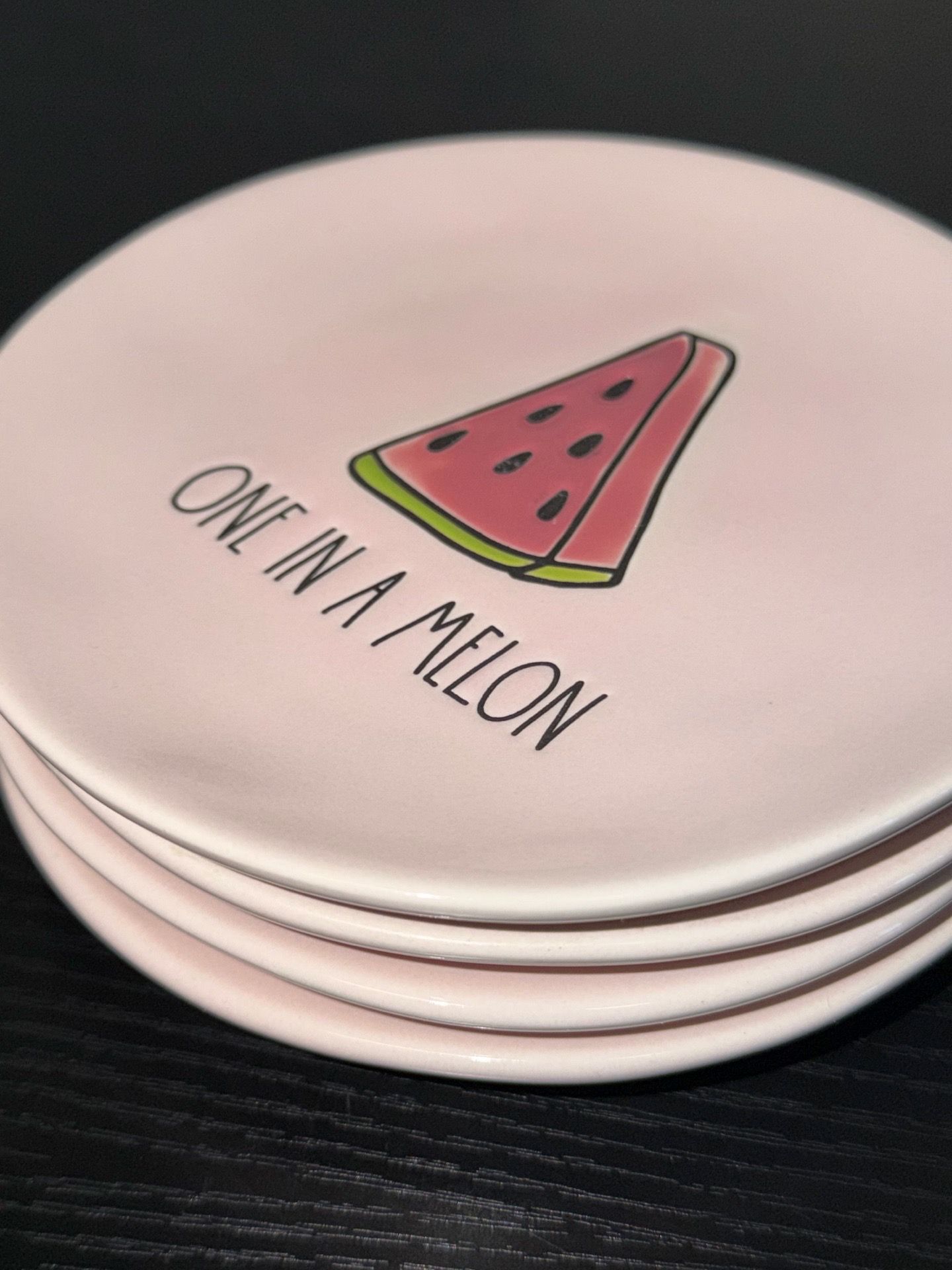 RAE DUNN DESSERT WATERMELON PLATES SUMMER SET OF 4
