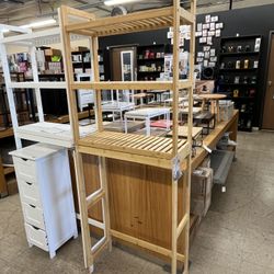 SONGMICS 3-Tier Over Toilet Bathroom Organizer with Adjustable Shelf - Natural Beige