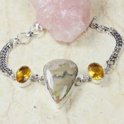Bumble Bee Sterling Silver Plated Gemstone Bracelet