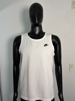 Nike Futura Swoosh Logo Men’s Running Workout Dri-Fit Tank Top (White / Large)